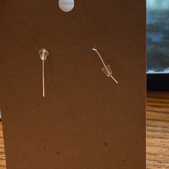 Light pink and hot pink dog paw earrings with silver wires and random gift bag - Picture 5 of 5